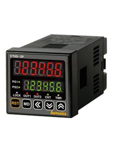   CT6S-2P2 - Számláló/időzítő 6 digit 7-szeg. LED kijelző 48x48mm 2-fok. 24VAC/24-48VDC IP65