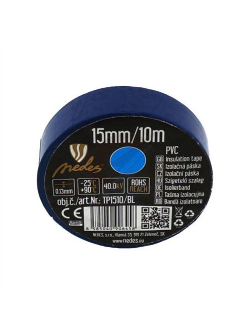 Szigetelőszalag PVC 15mm/10m kék  - TP1510/BL