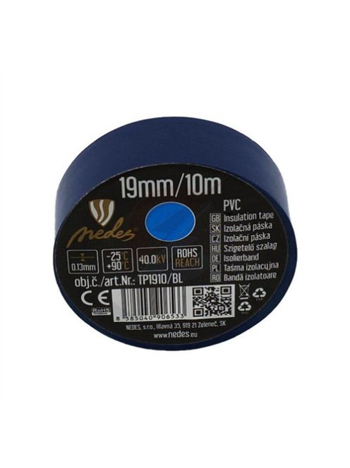 Szigetelőszalag PVC  19mm/10m kék  - TP1910/BL